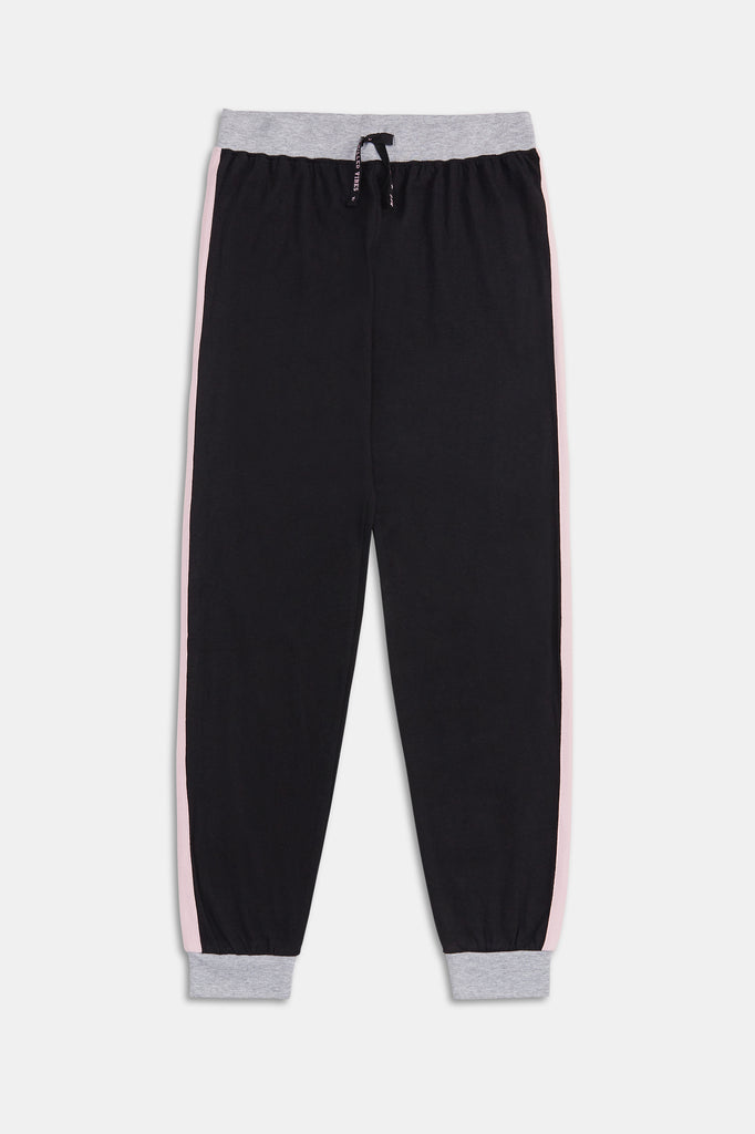 Girls black and pink joggers