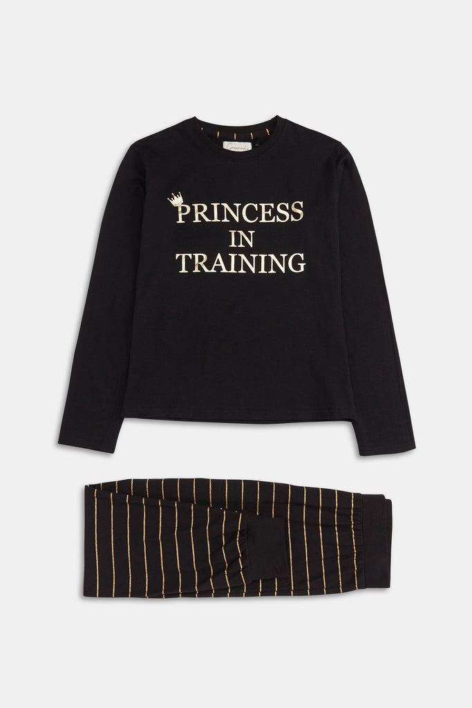 Goosepimple black princess pyjama set for girls